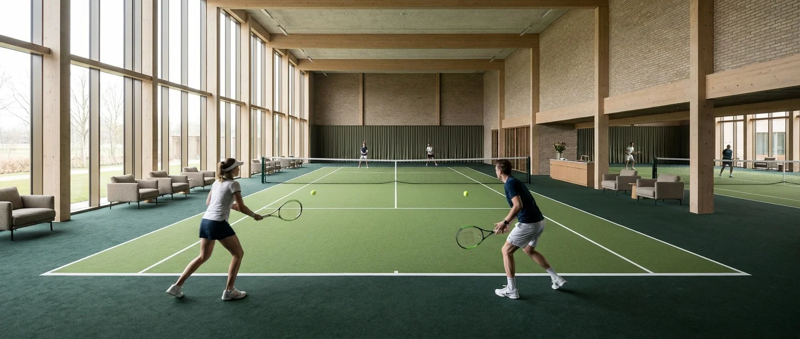 Binnen Tennislessen in actie