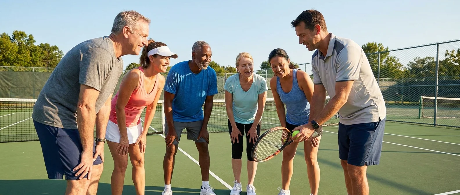 Groepslessen Tennis in actie
