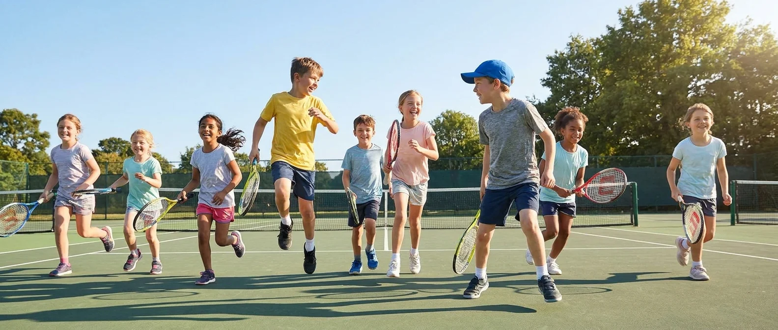 Tenniskamp in actie