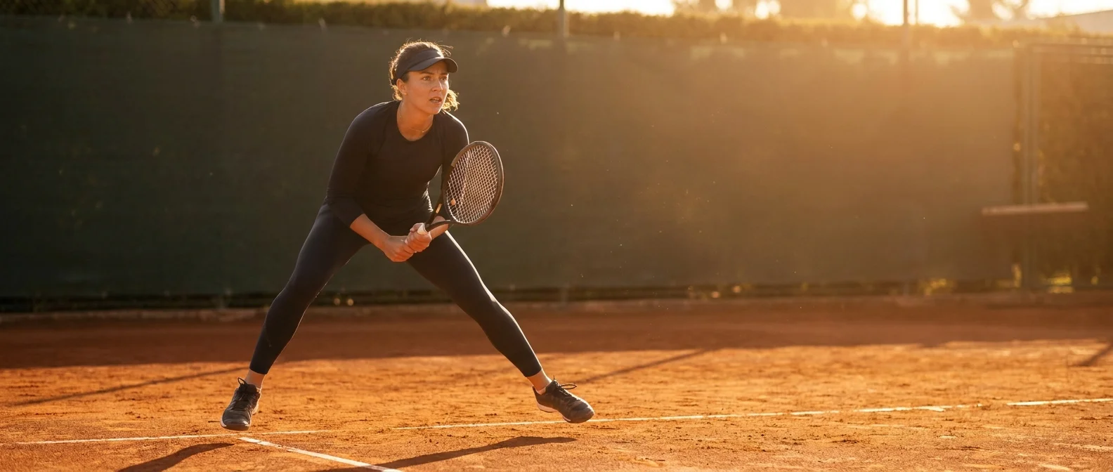 Tennislessen Gevorderden in actie
