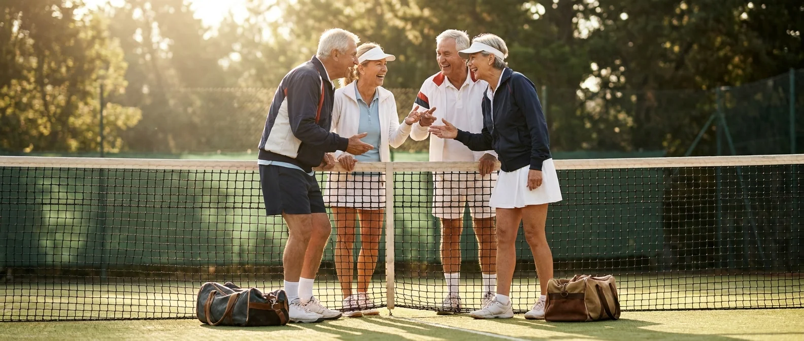 Tennislessen Senioren in actie